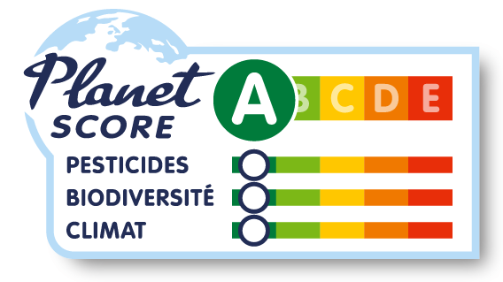 Un tableau de bord comprenant trois catégories : Pesticides, Biodiversité et Climat, chacune avec un code couleur.